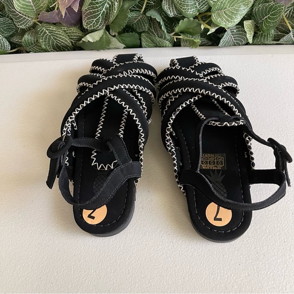 FARM Rio Zigzag Stitch Sandals Womens
L Black Leather Vegan Bohemian size 7 - Picture 4 of 8
